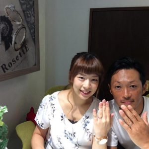 結婚指輪ご成約のお客様　ユウスケ＆ナオミ様ご夫妻　静岡県